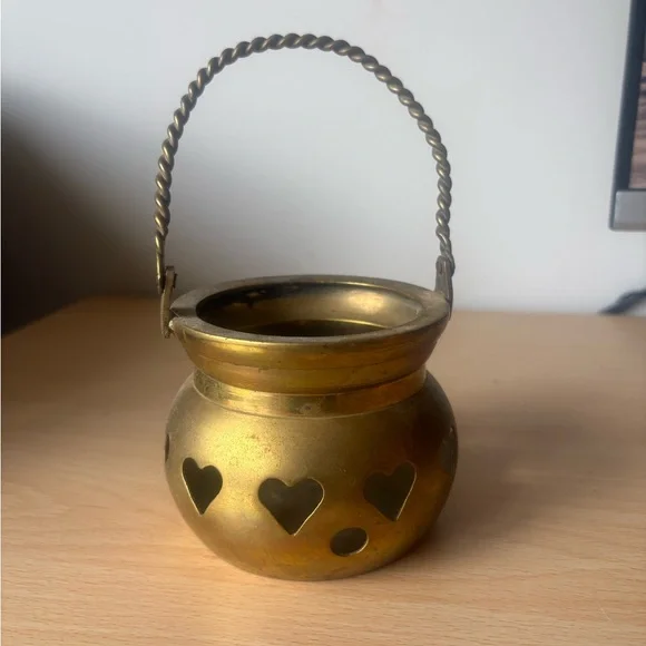 3 / $50 Vintage Brass Heart Lantern Candle Holder – Romantic Rustic Decor - Picture 5 of 6